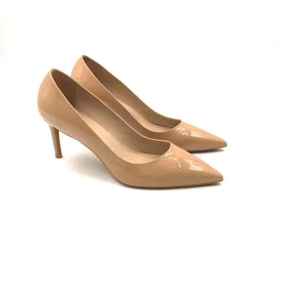 Stuart Weitzman Linsi 75 Pump Adobe Patent Leather Size 8.5 - Picture 1 of 10